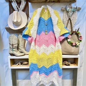 Artisan Gypsy Cocoon kimono cover up w cottagecore granny retro vibe